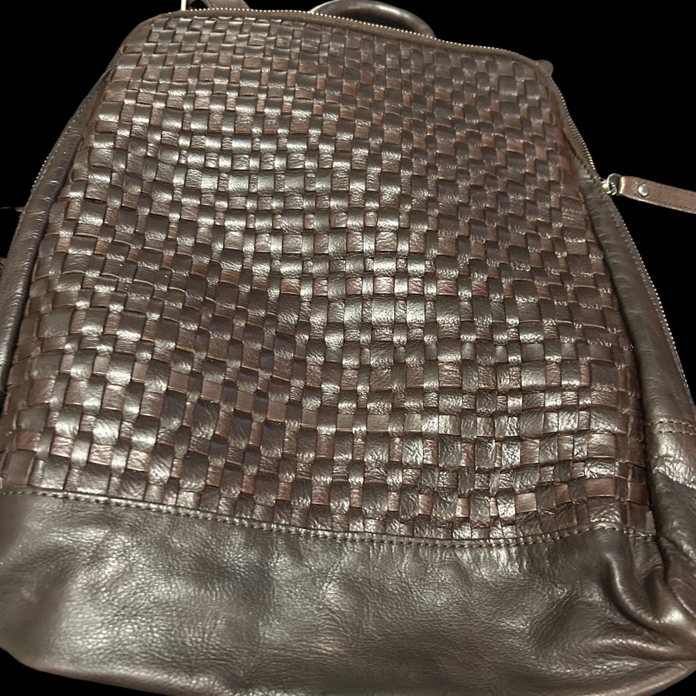 Brown Leather Backpack.